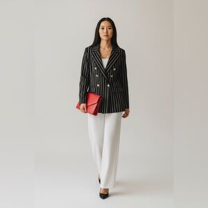 Fair Haven Black and White Pinstripe Blazer size 3XL